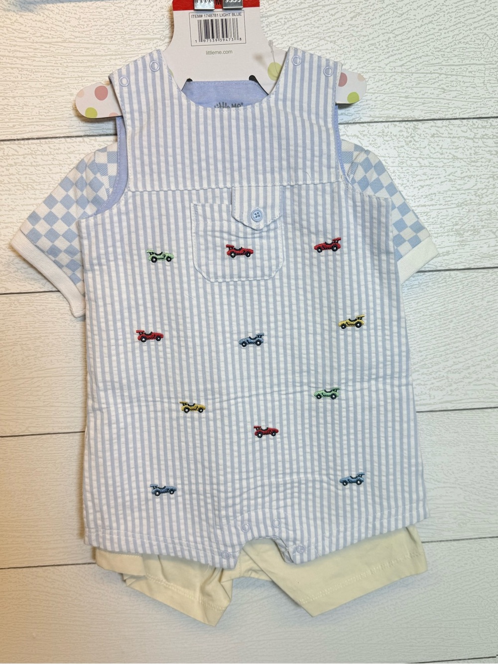 Little Me Light Blue Striped Dresswear Set Boys Size 9 months 100% cotton NWT
